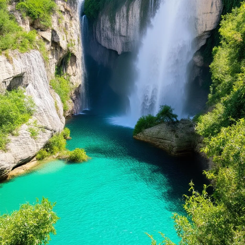 Panoramic view of Kravice waterfalls